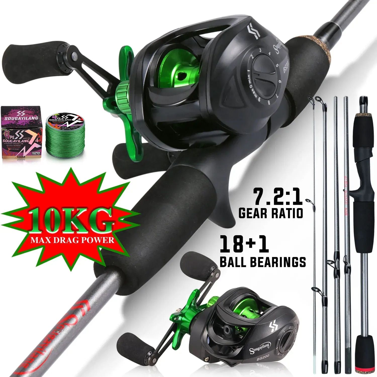 Canna da pesca Sougayilang com - Spincast Reel recensione e prezzo